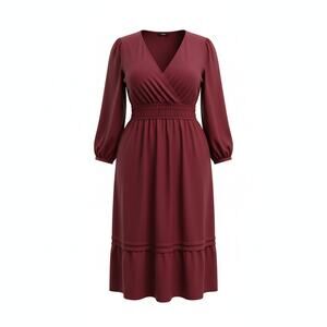 NWT Torrid Midi Tiered Dress Burgundy Size 2 18-20